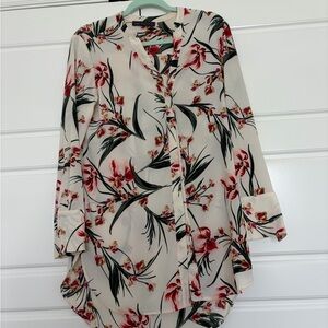 Elegant Floral Button-Down Blouse